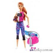 Барбі Фітнес з цуценям і подушкою 