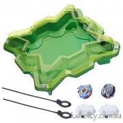 Набор Бейблейд зеленая арена и волчки Волтраек V3 и Сатомб S3